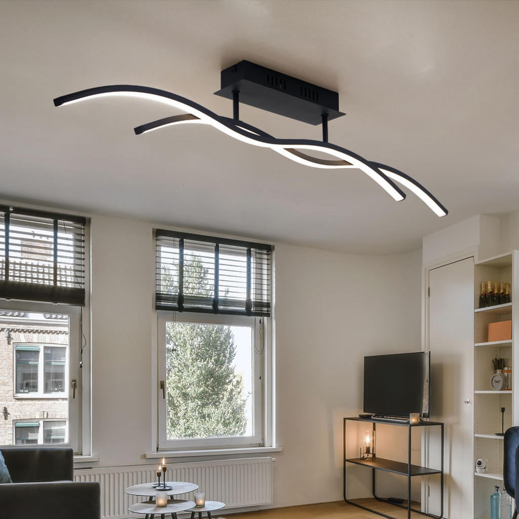 Thumbnail - Globo Lighting Led, Schwarz, Metall, 8x15.5x88 cm, Lampen & Leuchten, LED Beleuchtung, LED-Deckenleuchten