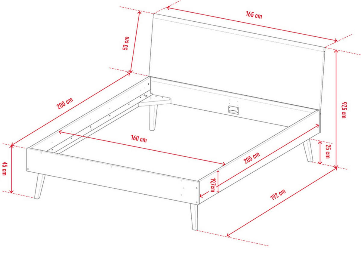 BETT NATURE - Eichefarben, Holzwerkstoff (212/165/98cm) - Vox Möbel