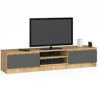 TV-ELEMENT Eiche Artisan, Grau 160x40x33 cm - Eiche Artisan/Grau, Holzwerkstoff (160/33/40cm) - Akord