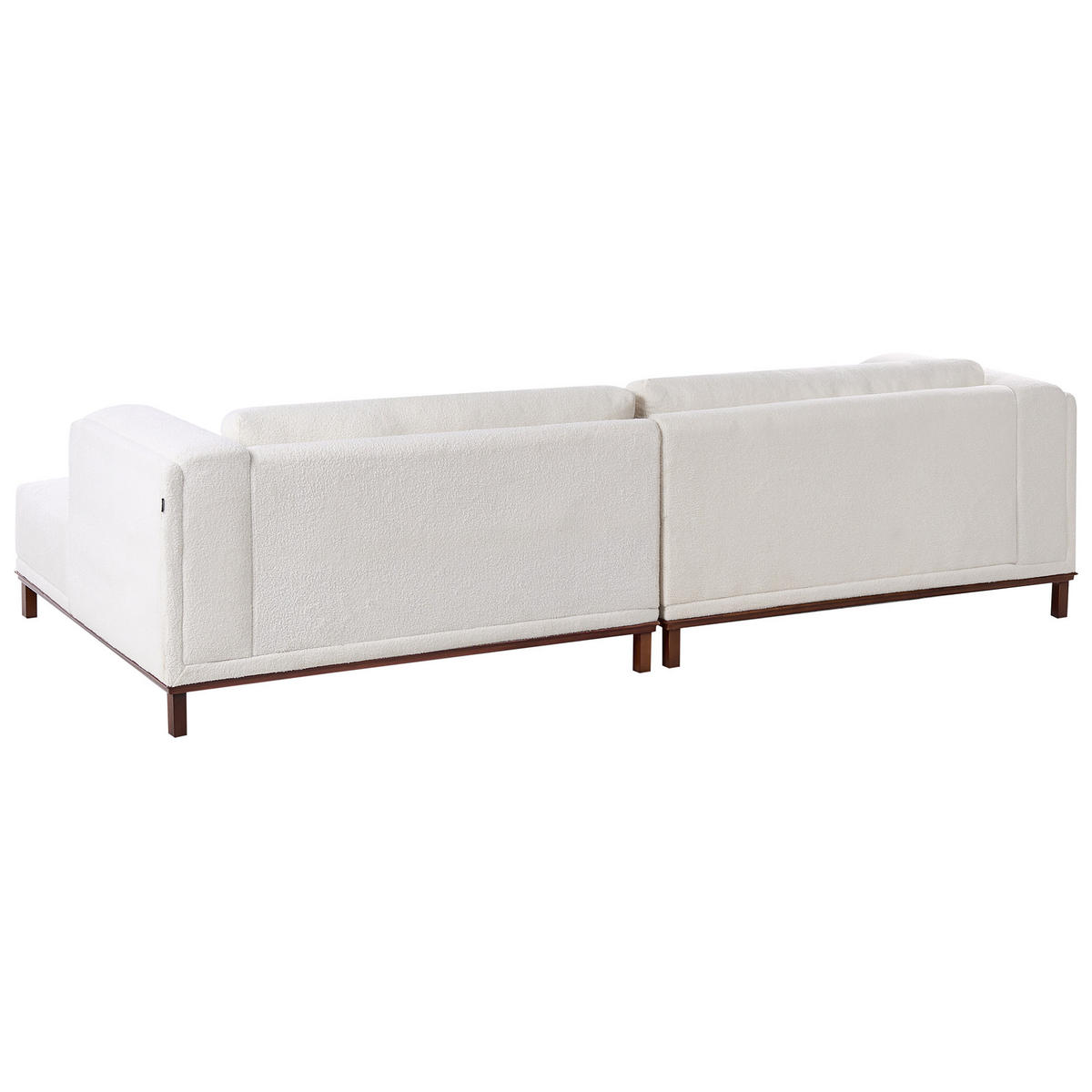 ECKSOFA 4-Sitzer Bouclé Cremeweiß linksseitig Veng - Hellbraun/Weiß, Textil (310/155cm) - Beliani