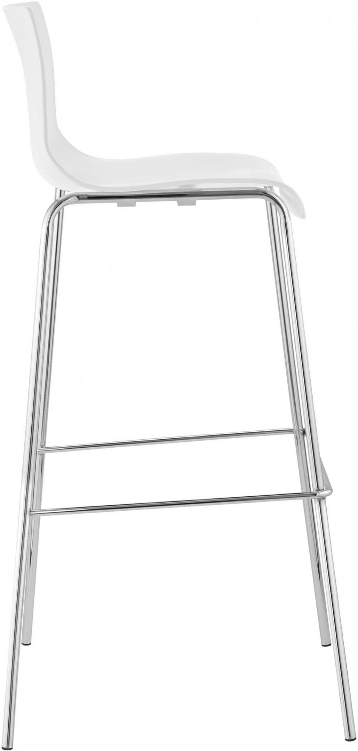 BARHOCKER 2er Set Kunststoff Weiß - Chromfarben/Weiß, Kunststoff/Metall (43/100/48cm) - CLP