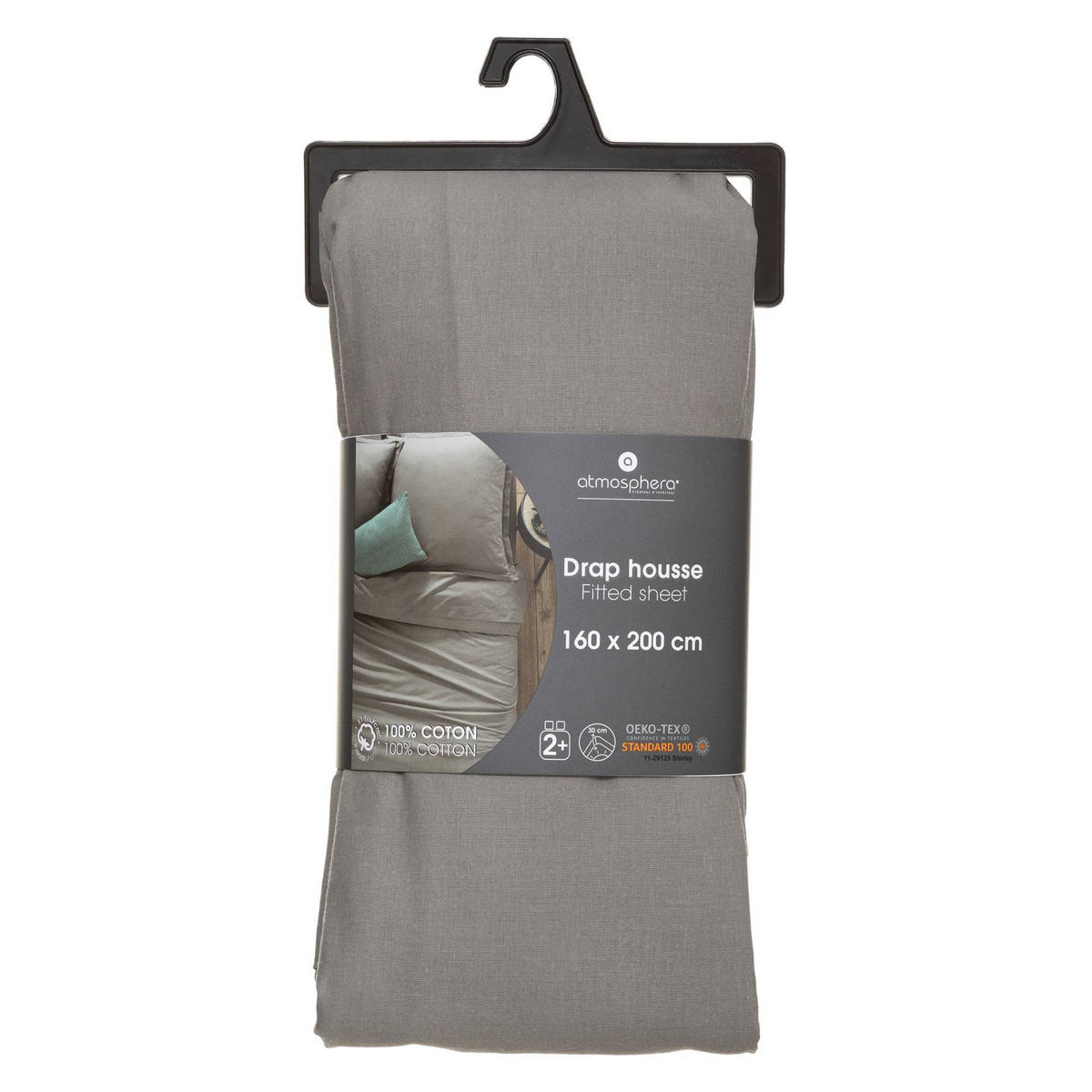 BETTLAKEN mit Gummizug 160/200 cm - Grau, Naturmaterialen (200/160cm) - Atmosphera Createur d´interieur