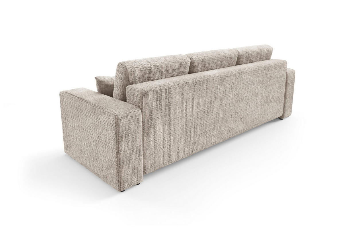 SCHLAFSOFA mit Bettkasten Cremig - Beige, Textil (244/70/92cm) - Furnisell