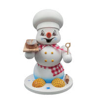 RAUCHFIGUR Schneemann Weiß Bäcker 19 cm - Multicolor, Holz (15/19/0.1cm)