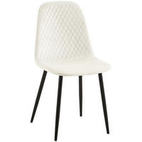 STUHL Samt Cremeweiß - Schwarz/Weiß, Textil/Metall (44/88/54cm) - CLP