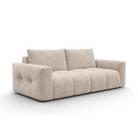 SOFA VERONA 3-Sitzer, Beige - Beige/Schwarz, Holz/Textil (224/83/110cm) - Courtois Laville