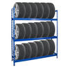 REIFENREGAL Tiger XL 200x180x45 cm 300 kg Fachlast bis zu 21 Reifen auf 3 Ebenen Blau - Blau, Metall (180/200/45cm) - PROREGAL
