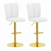 BARHOCKER 2er-Set höhenverstellbar drehbar Weiß Gold - Weiß, Metall (44/117.5/44.5cm) - Meubliv