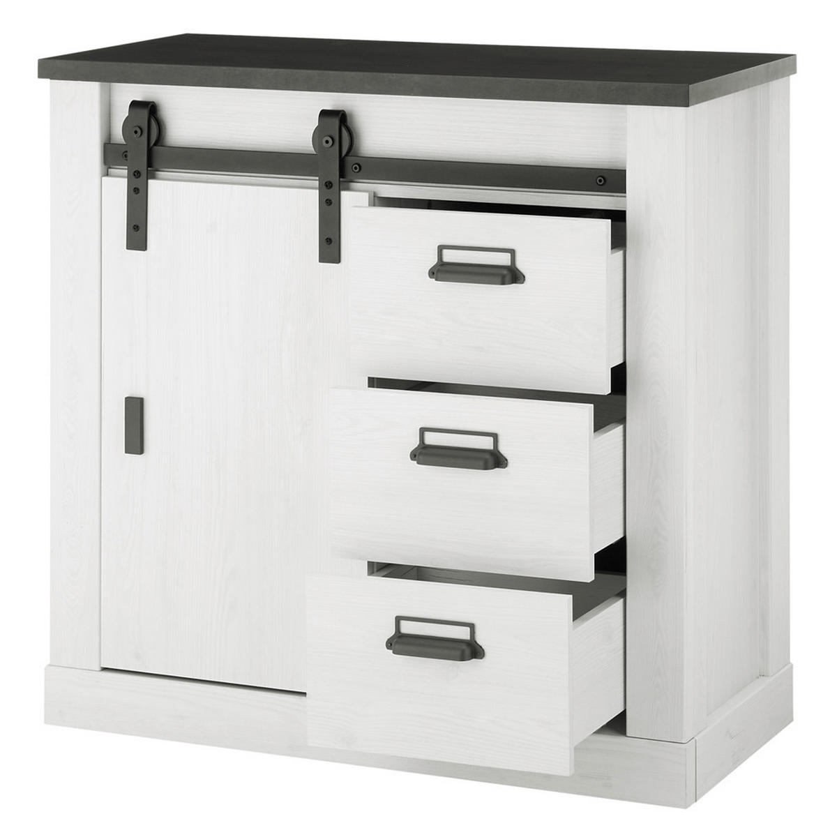 KOMMODE Shelton-61 - Weiß, Holzwerkstoff (93/91/43cm) - Lomado