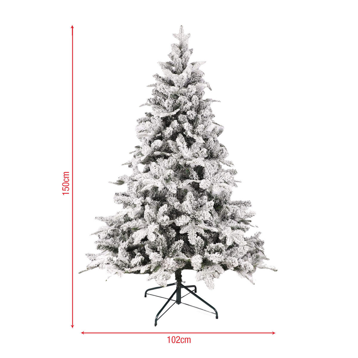 SCHNEEBAUM Weiß 102/102/150 cm - Weiß, Kunststoff (150cm) - Mobili Rebecca