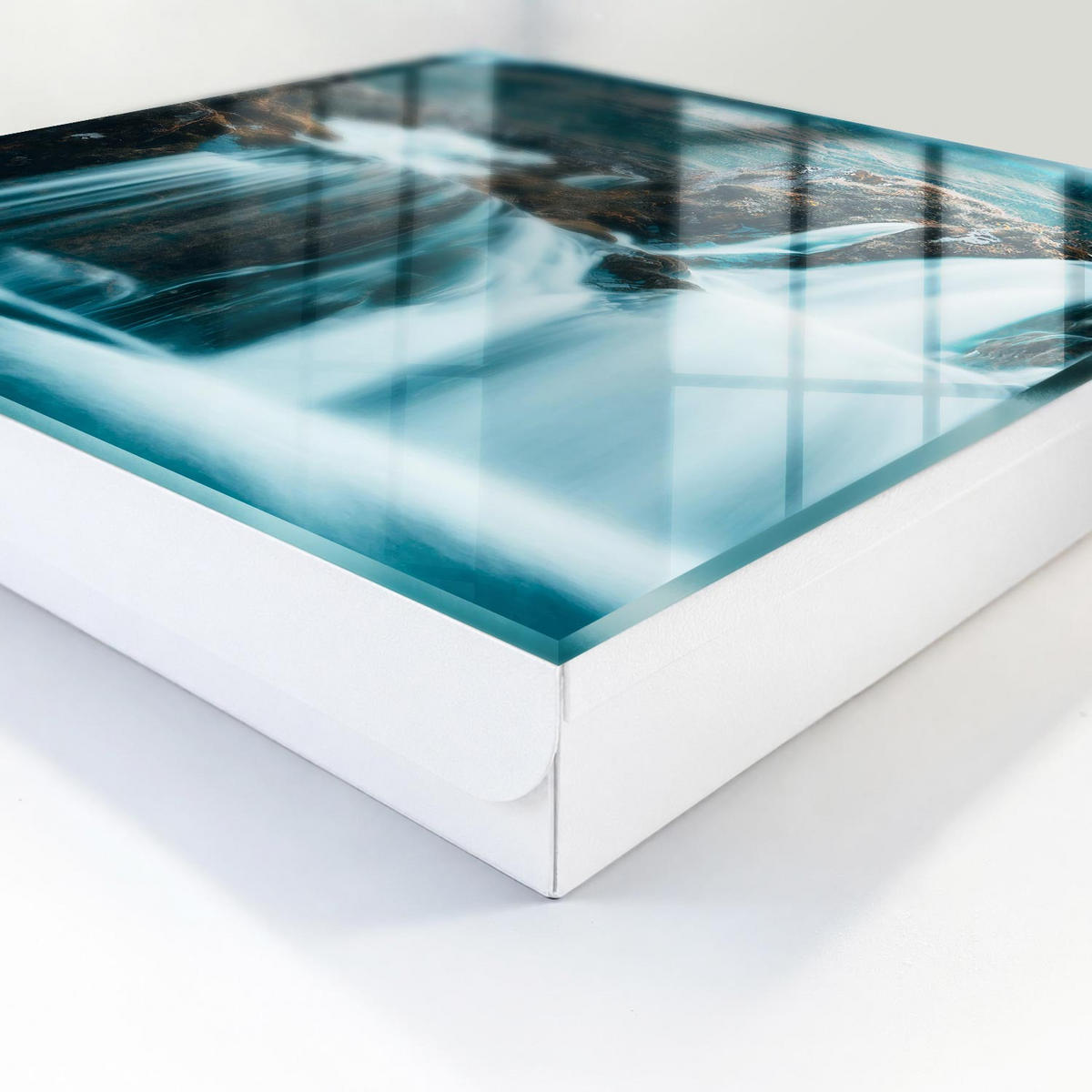 SCHLÜSSELBOX Weiß 30x30 cm – Türöffnung nach rechts - Die Majestät der Natur - Blau, Metall (30/30/5cm) - TULUP