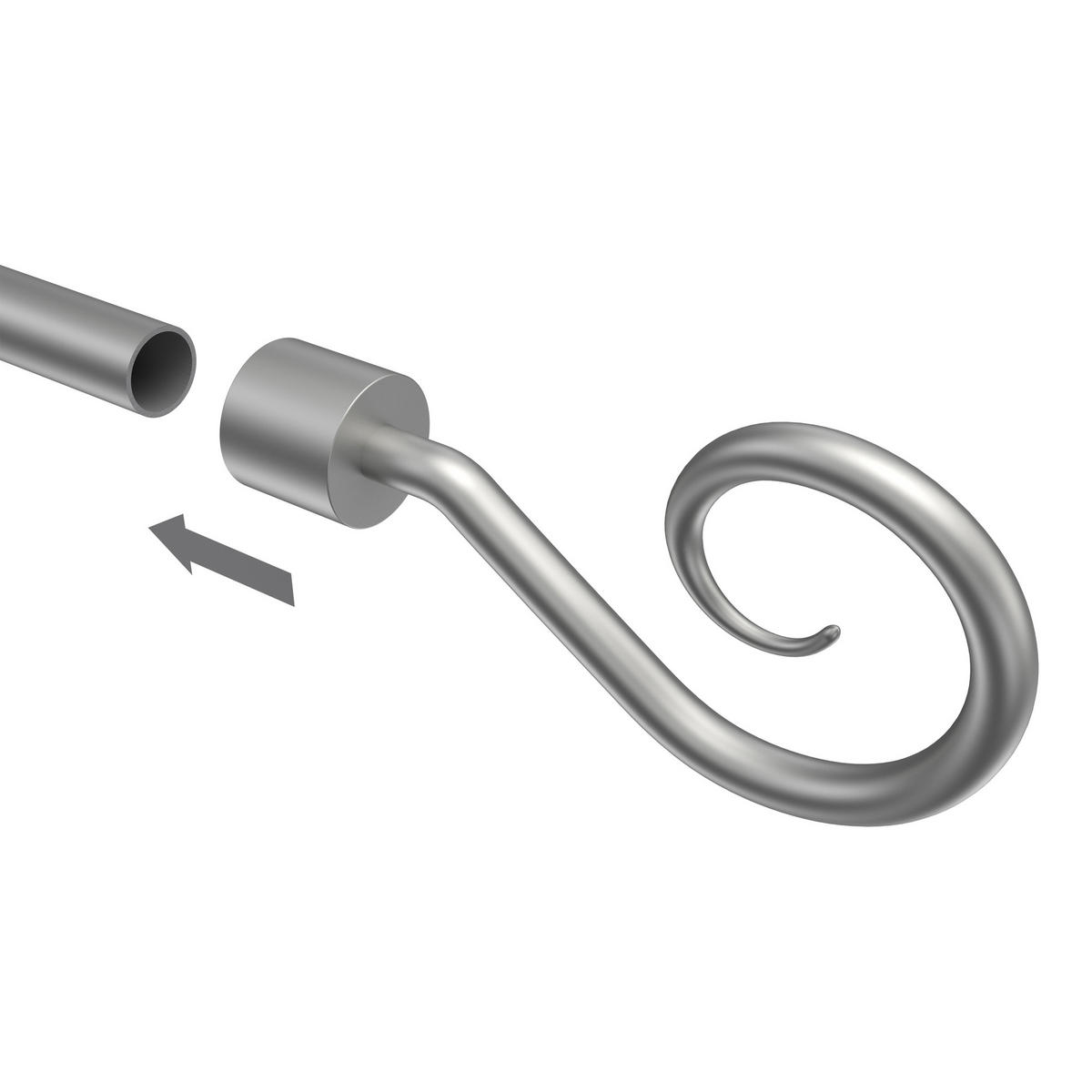 ENDSTÜCKE FÜR TELESKOP-GARDINENSTANGEN Helix 16/13 mm Ø Silbergrau, Packung 2 Stück - Silberfarben/Alufarben, Kunststoff (12.2/6.3/6.3cm) - INTERDECO