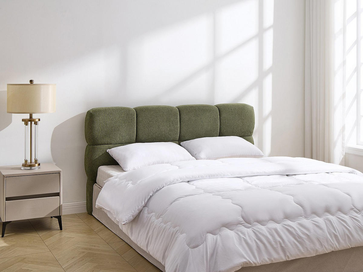 BETTKOPFTEIL - 2 Personen - stoff - grün Damado - Grün, Textil (190/94/18cm) - Vente-Unique