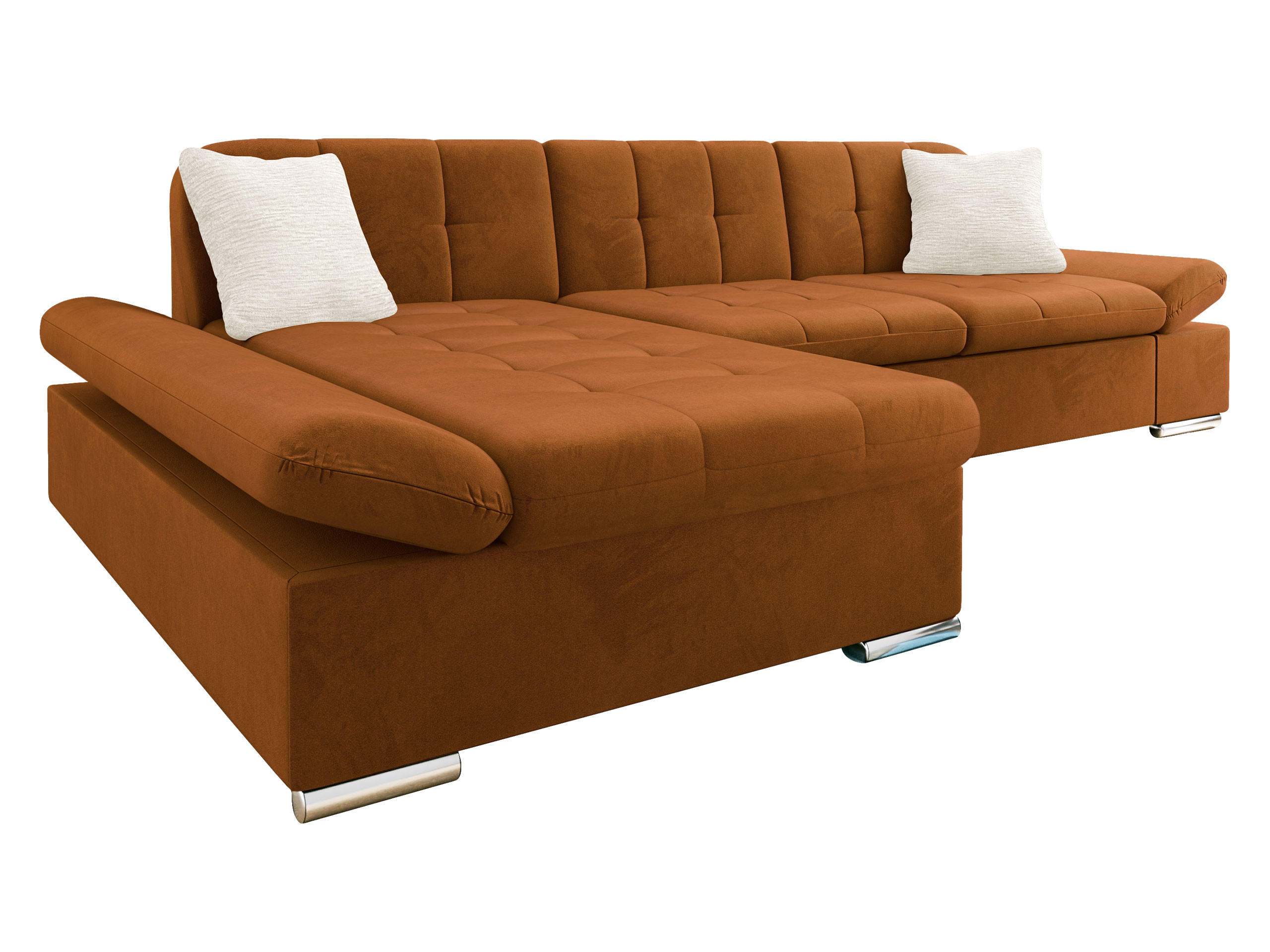 ECKSOFA Malwi Premium, Seite: Links - Beige/Bronzefarben, Holz/Textil (278/161cm) - MIRJAN24