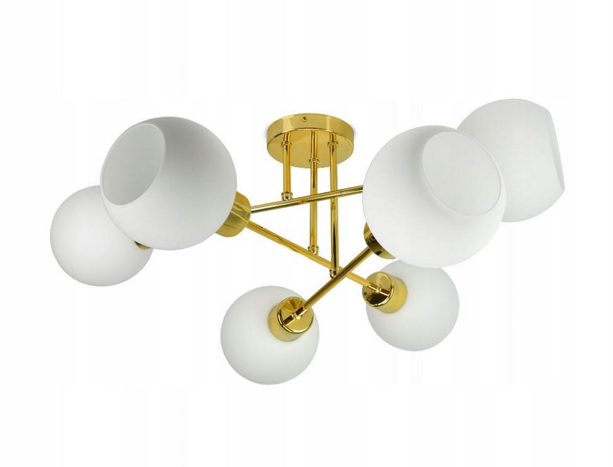 PENDELLEUCHTE GOLDGLAS - Goldfarben/Weiß, Glas/Metall (70/70/28cm) - kiki design