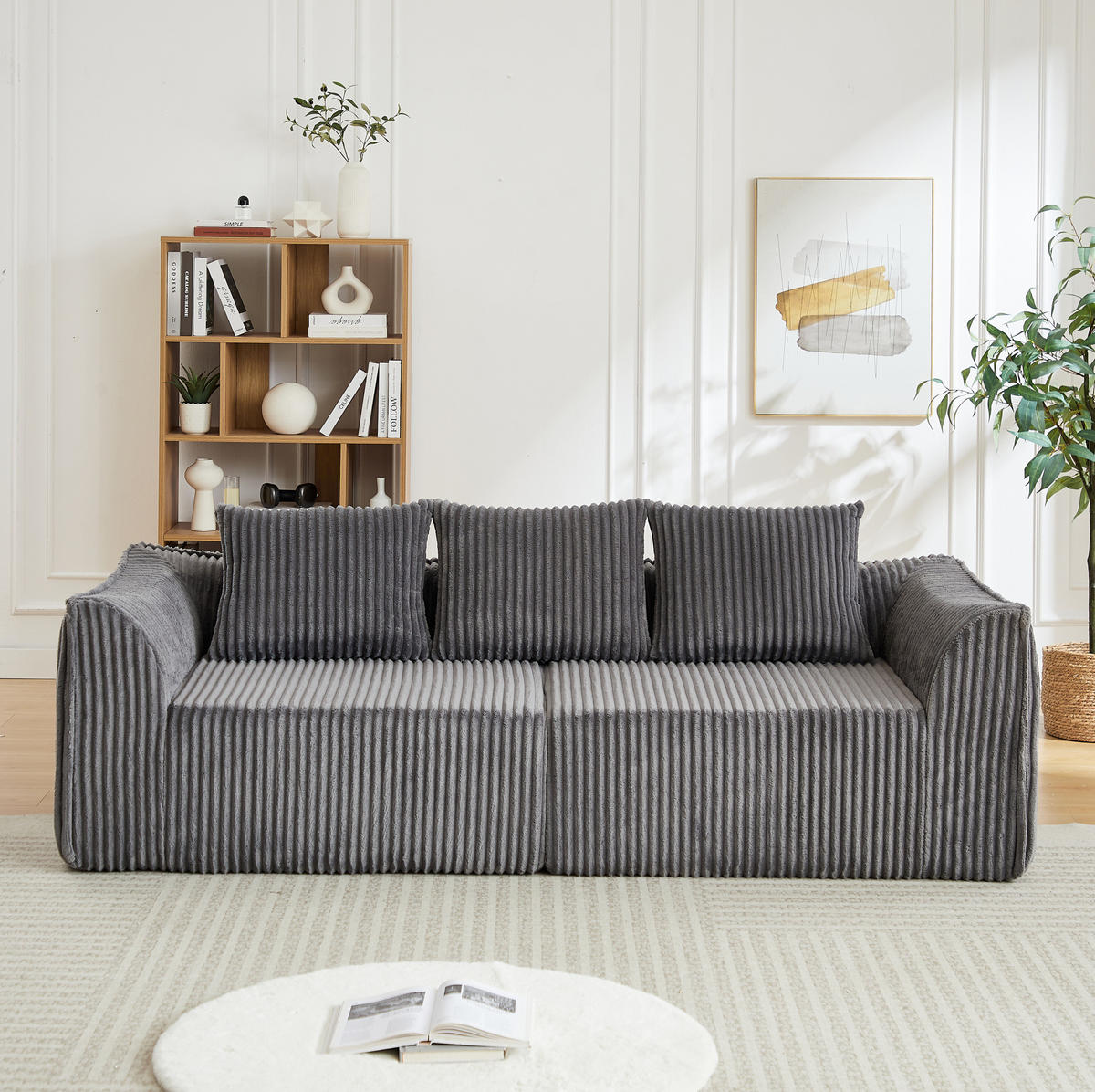 SOFA modular Cord Grey 2-tlg. - Grau, Kunststoff (101/72.5/235.5cm) - Meubliv