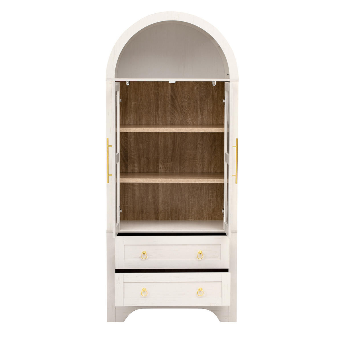 HIGHBOARD DE-38326 76/40/180 cm mit transparentem Glas Weiß - Weiß, Holzwerkstoff (76.2/180/40cm) - ComfortXL