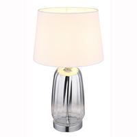 LED TISCHLEUCHTE Classy Silber Glas Textil - Silberfarben, Glas (30/30/52cm) - Globo Lighting