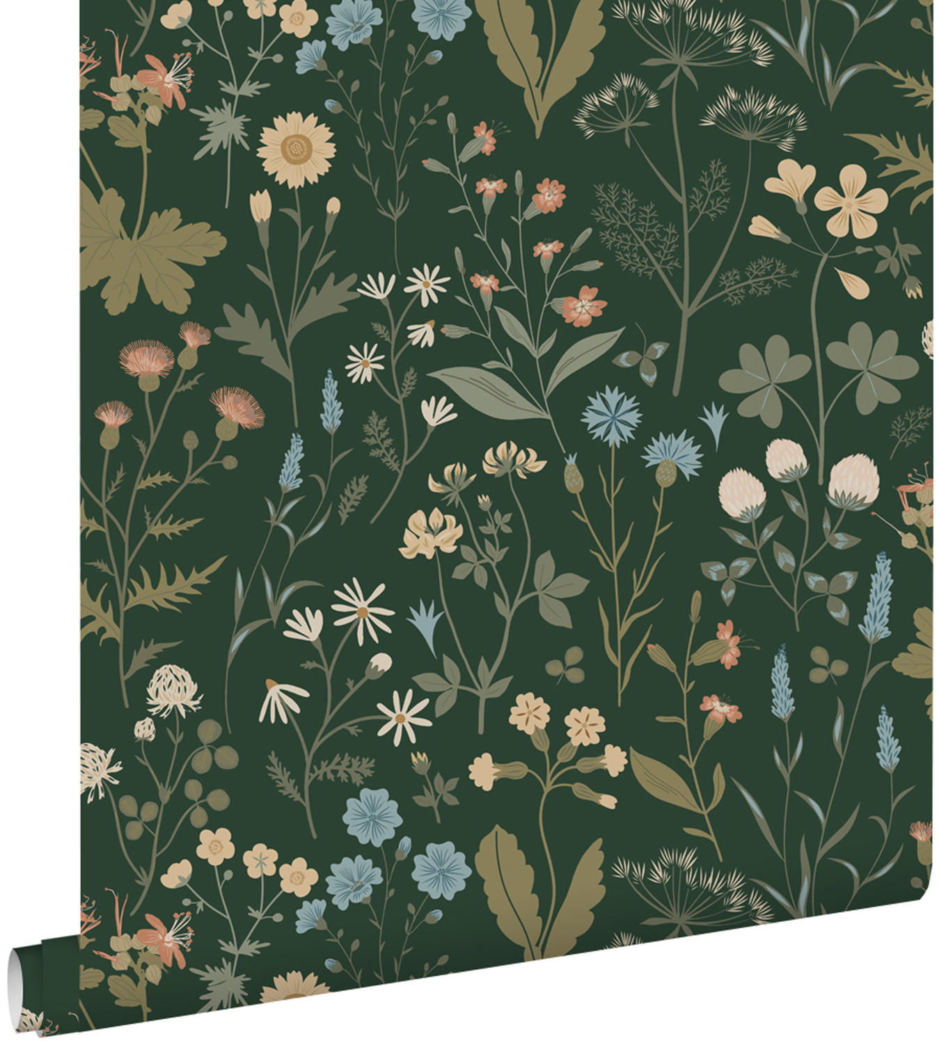 TAPETE Feldblumen 53 cm x 10.05 m - Grün, Papier (53/1000cm) - ESTAhome