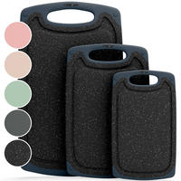 SCHNEIDEBRETT 3er Set Schwarz - Schwarz, Kunststoff (25/0.75cm) - Blumtal
