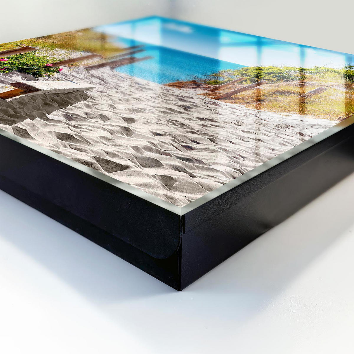 SCHLÜSSELBOX Schwarz 30x30 cm- Türöffnung nach rechts - Küstenweg - Blau, Metall (30/30/5cm) - TULUP