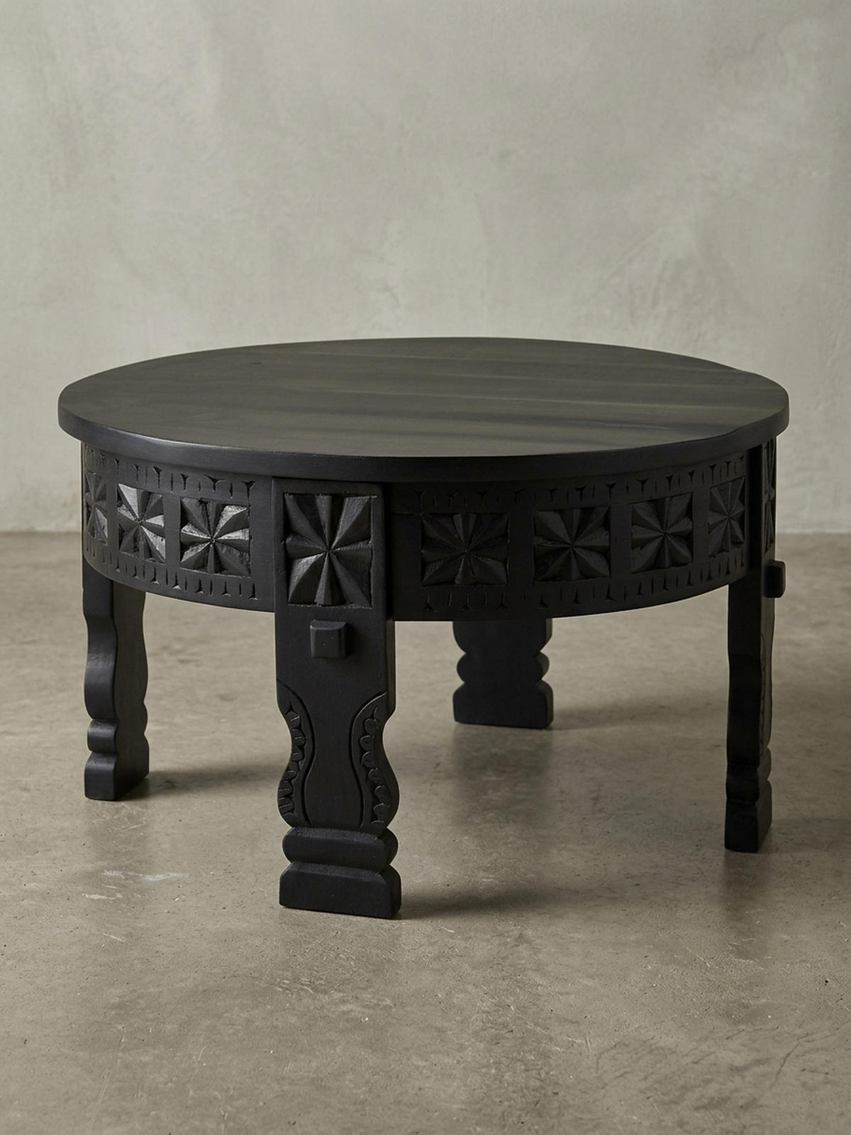 COUCHTISCH Orientalisch in Schwarz, Lackiertes Massivholz, Handgefertigt - Schwarz, Holz (60/60/36cm) - KADIMA DESIGN