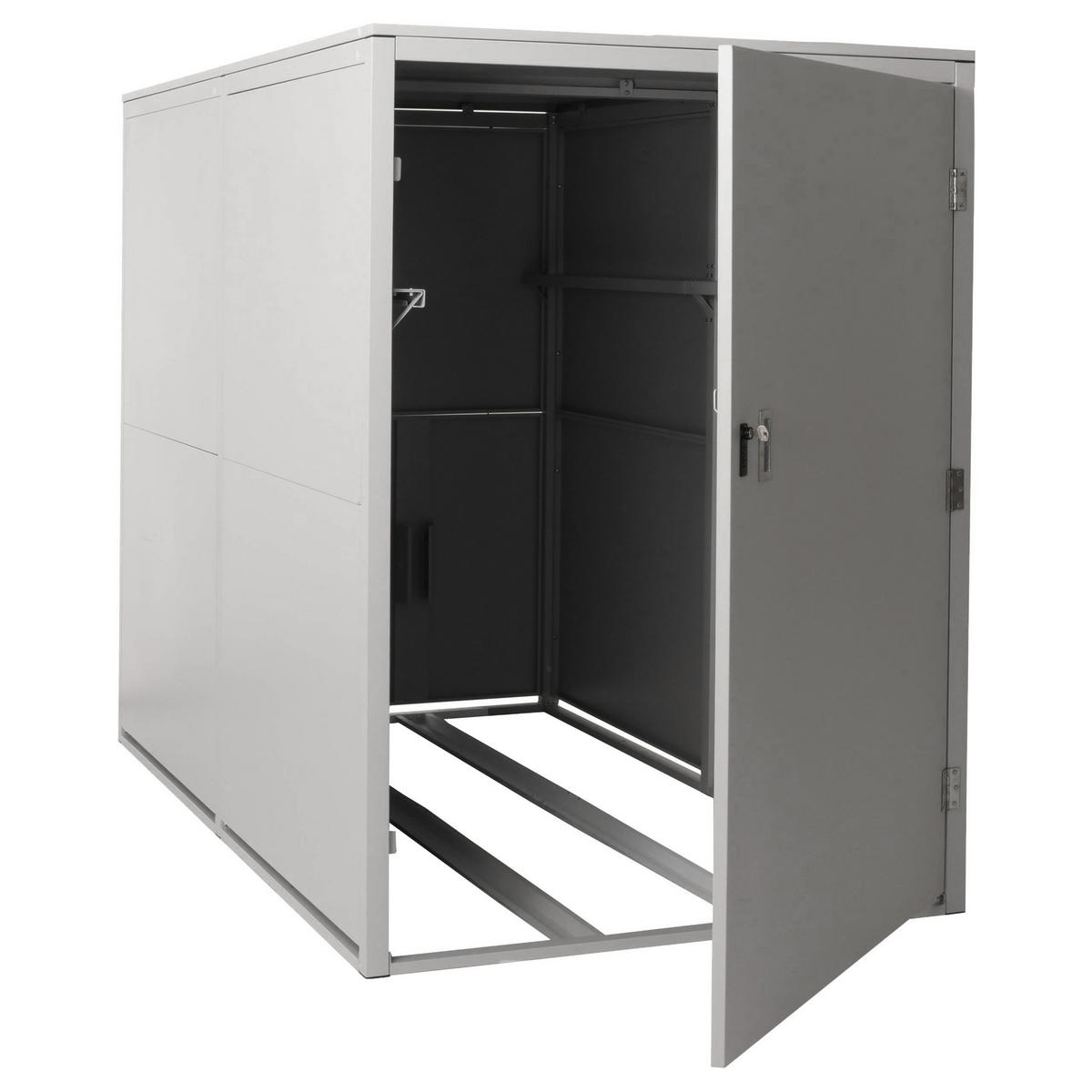 FAHRRADGARAGE 2er 160x113x209cm abschließbar Metall Hellgrau - Hellgrau, Metall (113/160/209cm) - PROREGAL