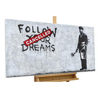 ACRYLBILD HANDGEMALT 120/60 cm - Rot/Schwarz, Holz/Textil (120/60cm) - KUNSTLOFT