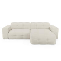 ECKSOFA RECHTS Bouclé-Stoff Creme 230cm - Creme, Textil (230/155cm) - Sia Home