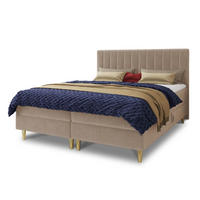 BOXBETT Gold - 160x200 - beige (Manila 02, Velvet) - Gelb/Beige, Holz/Holzwerkstoff (160/200cm) - Sofnet