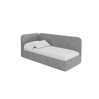EINZELLBETT Jugendbett mit Bettkasten und Matratze H3/H4, Rechts - ELSY 80x200 Grau - Silberfarben, Holzwerkstoff/Textil (80/200cm) - ALTDECOR