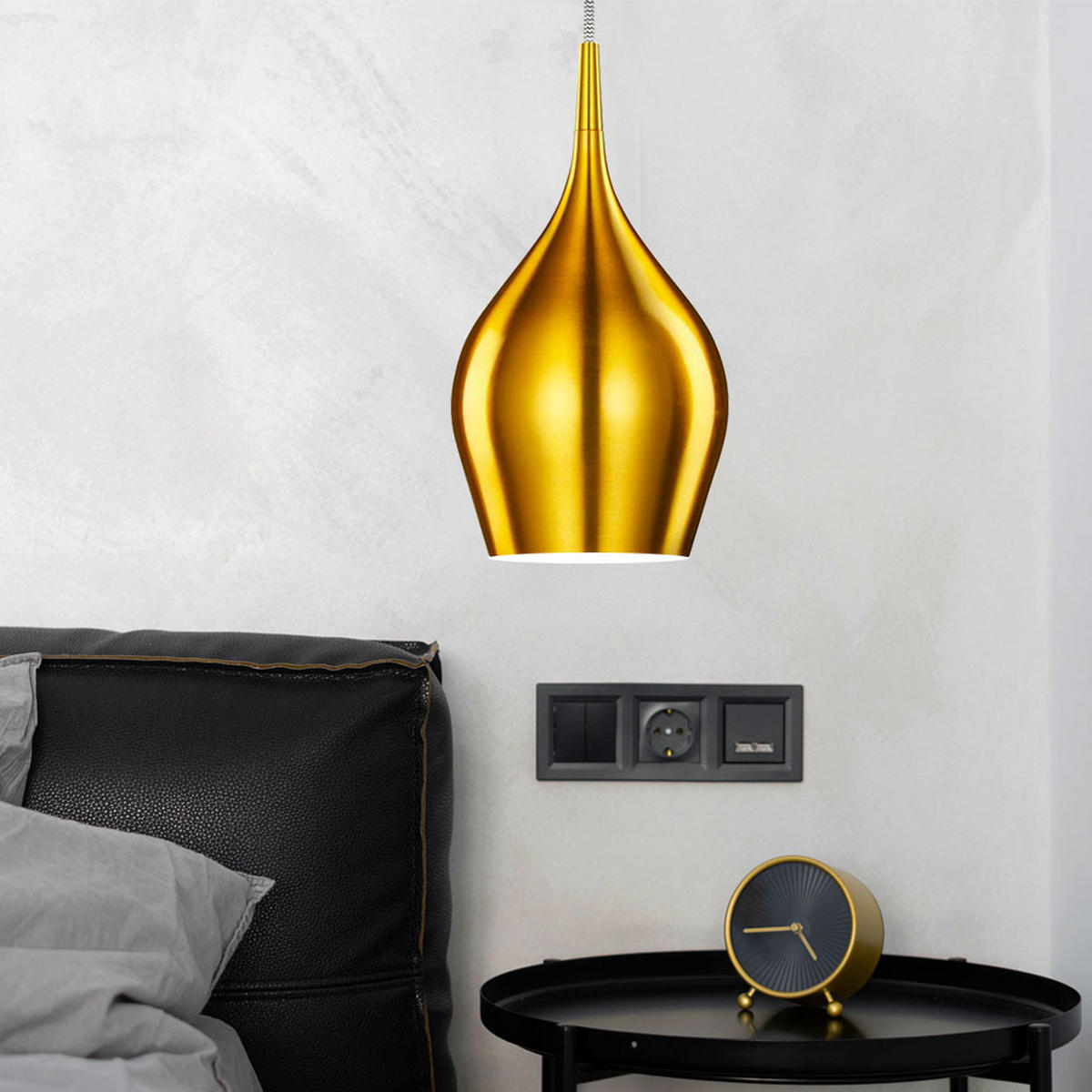 LED HÄNGELEUCHTE VIBRANT Aluminium Gold - Goldfarben, Metall (12/12/142cm)