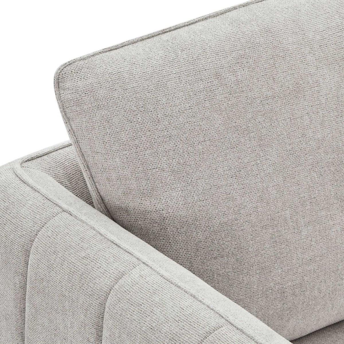 ZWEISITZER-SOFA Webstoff Grau - Schwarz/Grau, Textil/Metall (158/85/85cm) - Furnhouse