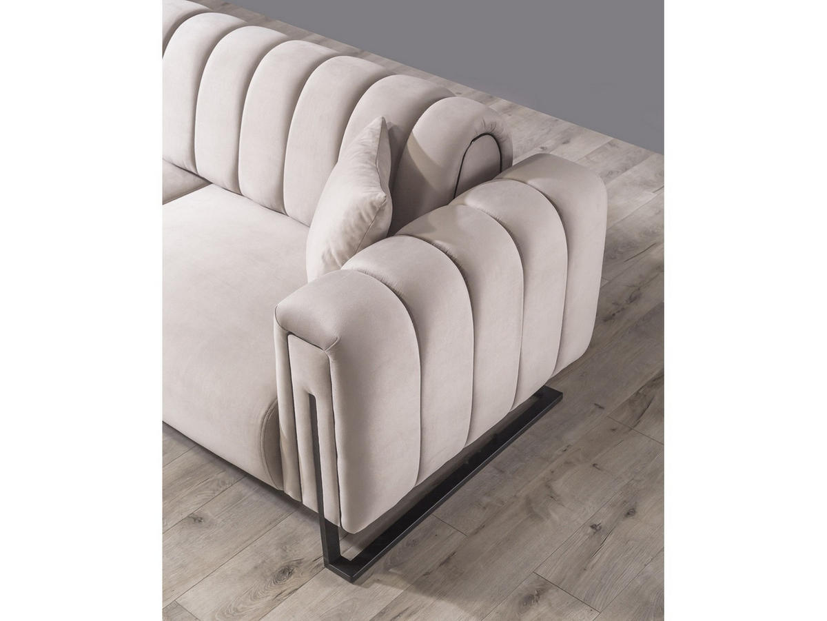 SOFA Bianca 2-Sitzer Samt Creme - Beige, Holz/Textil (195/78/94cm) - Villa Möbel