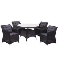 POLY-RATTAN GARNITUR Anthrazit - Anthrazit, Kunststoff - MCW