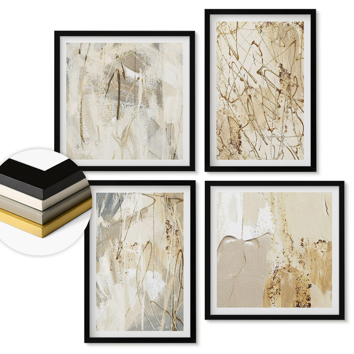 ArtPrintCave Wandbilder Schwarz 50x50 cm