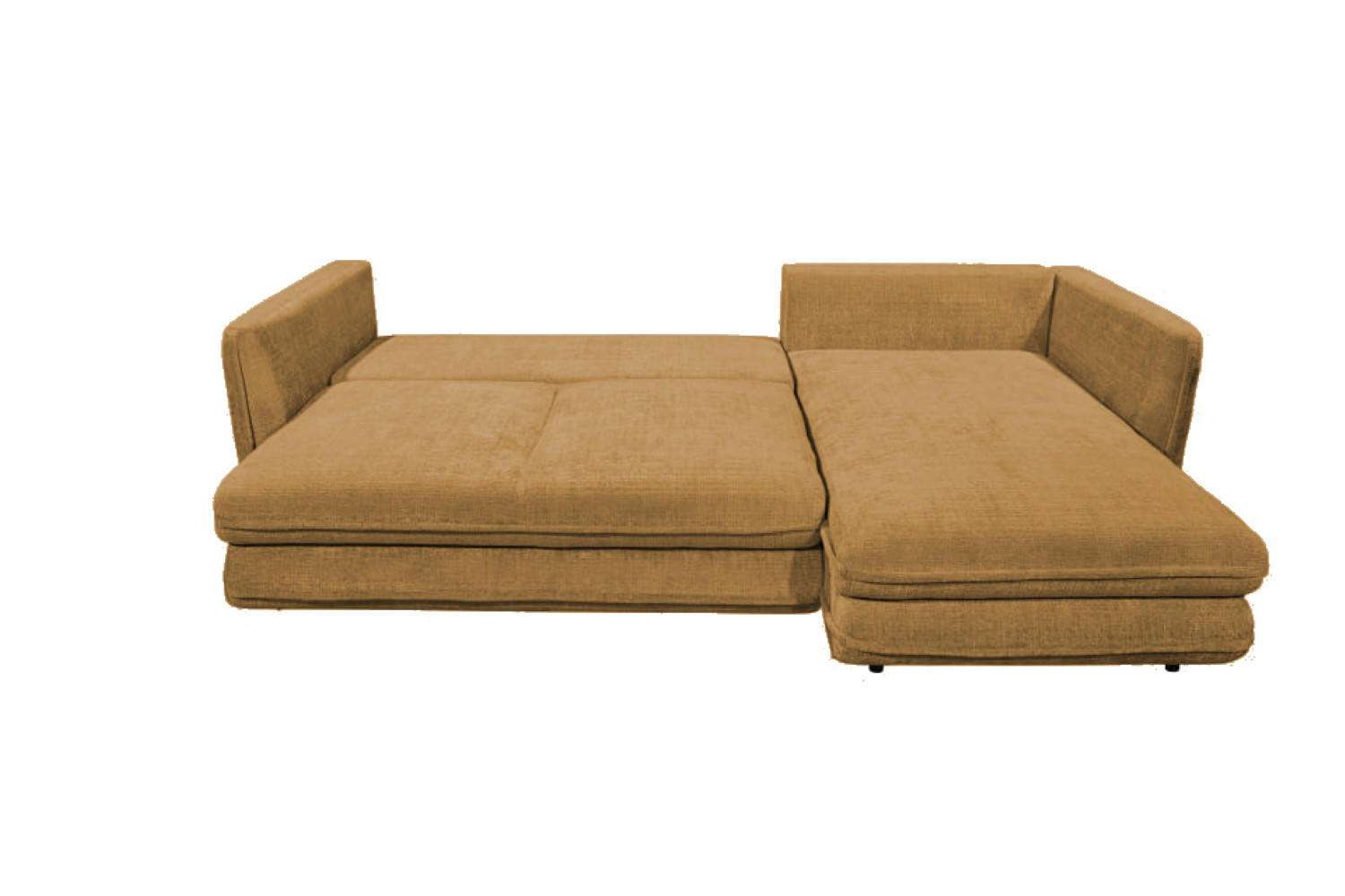 ECKSOFA mit Schlaffunktion und Bettkasten, beidseitig montierbar - Goldfarben/Schwarz, Kunststoff/Textil (302/192cm) - ed exciting design