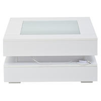 COUCHTISCH 70/70/35 cm in Weiß mit LED-Beleuchtung und 3 Schubladen - Weiß, Holzwerkstoff (70/70/35cm) - Flora Grace