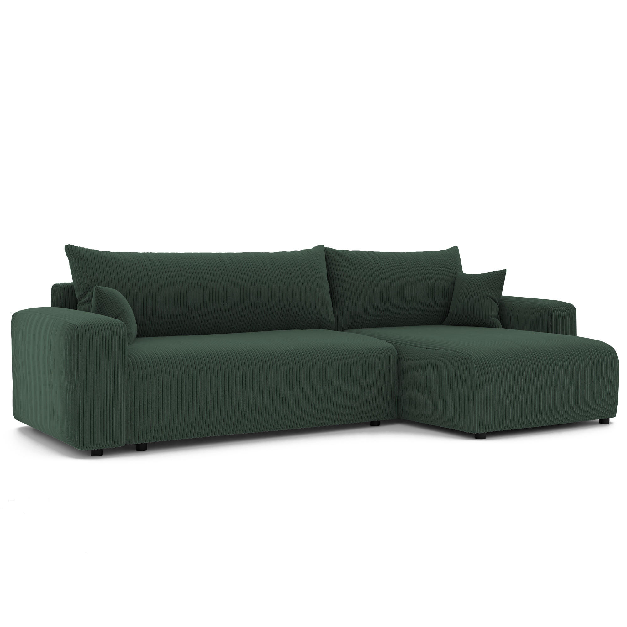ECKSOFA mit Schlaffunktion und Bettkasten, Grün - Grün, Holzwerkstoff/Textil (145/278cm) - Idohome