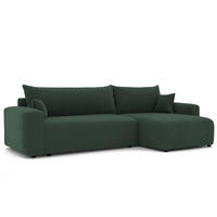 ECKSOFA mit Schlaffunktion und Bettkasten, Grün - Grün, Holzwerkstoff/Textil (145/278cm) - Idohome