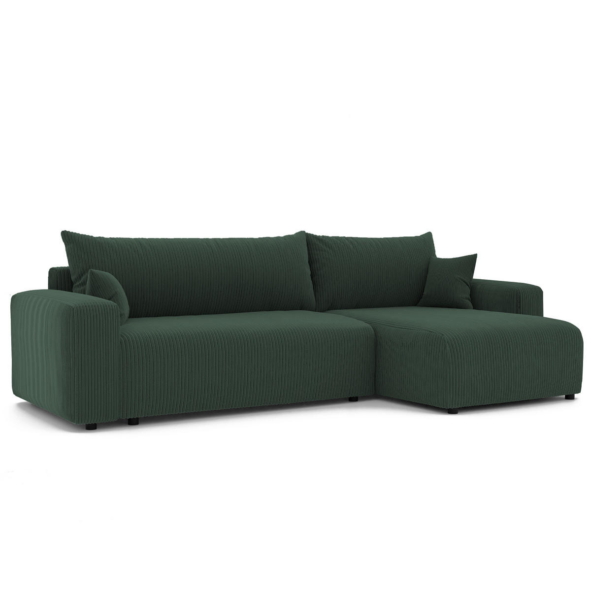 ECKSOFA mit Schlaffunktion und Bettkasten, Grün - Grün, Holzwerkstoff/Textil (145/278cm) - Idohome