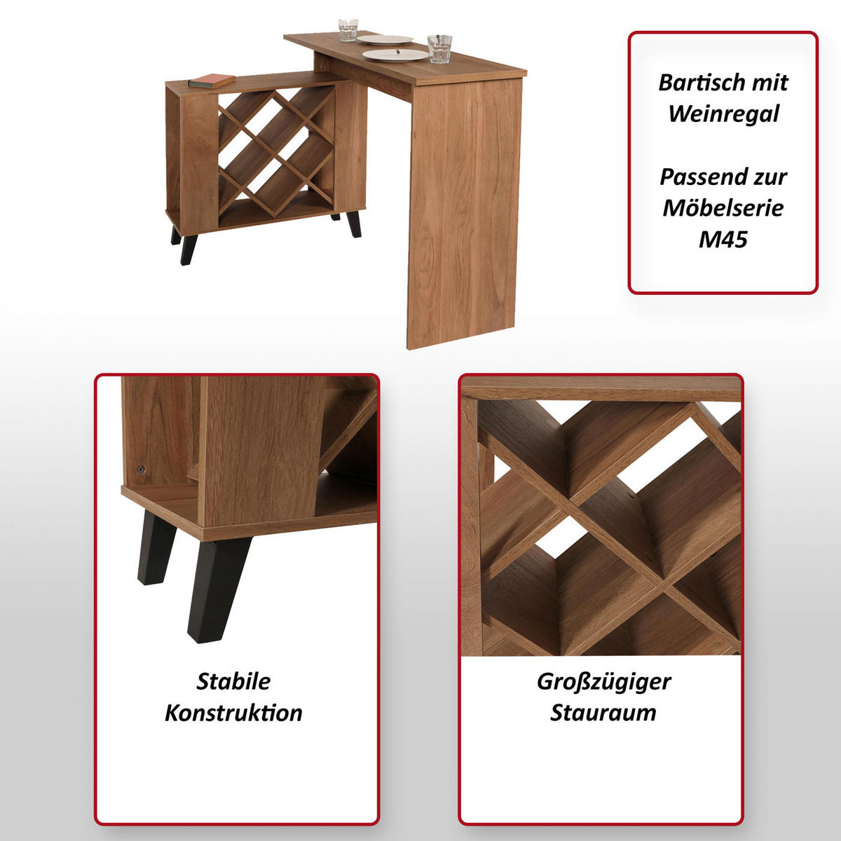 BARTISCH rechteck Braun - Braun, Holz (120/93/98cm) - MCW