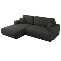 ECKSOFA OVO L Dunkelgrau Struktur - Links Seite - Dunkelgrau/Schwarz, Kunststoff/Textil (271/195cm) - MKS
