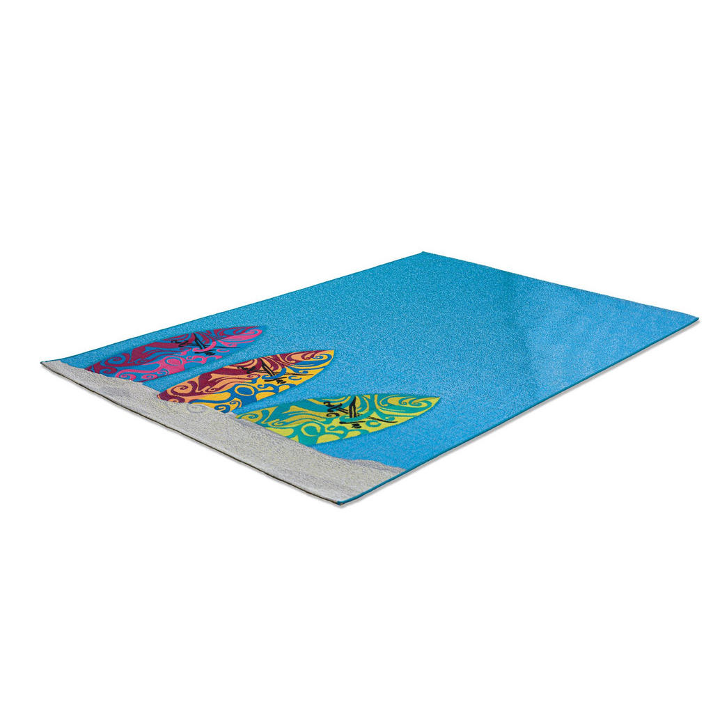 Thumbnail - Sansibar Sylt Outdoorteppich, Blau, Textil, Wasser/Strand/Meer, Rechteckig, 80x165 cm, Oeko-Tex®, für Fußbodenheizung ge...