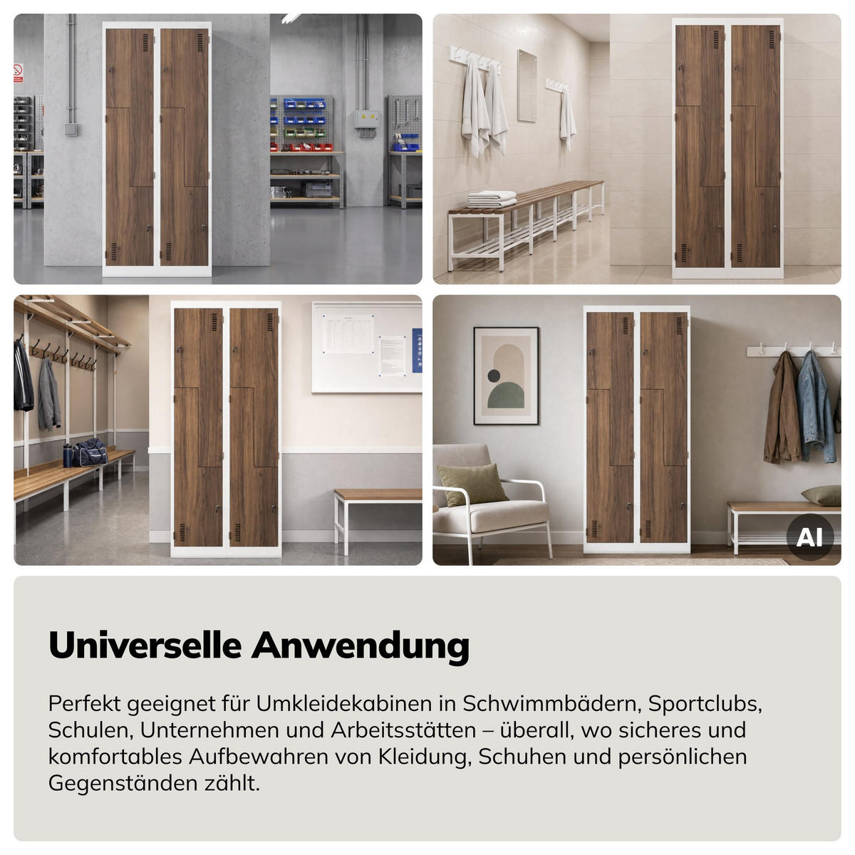 KLEIDERSCHRANK Typ L JULIA 185x80x45 cm - Nussbaumfarben/Weiß, Metall (80/185/45cm) - Jan Nowak
