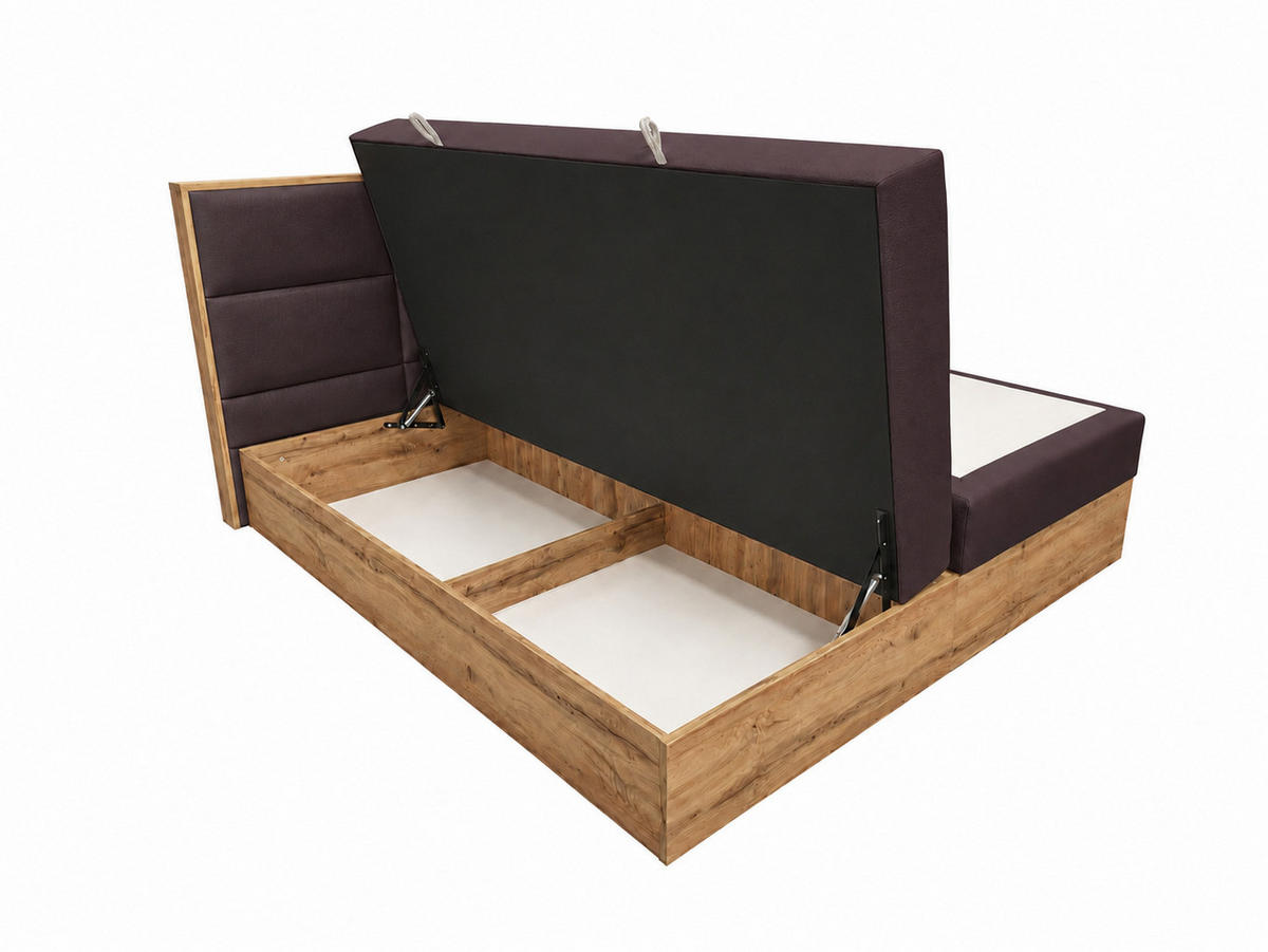 BOXSPRINGBETT Loly 140x200 cm H4 Taschenfederkern Walnussfarben - Walnussfarben, Textil (140/200cm) - KS Home Concept