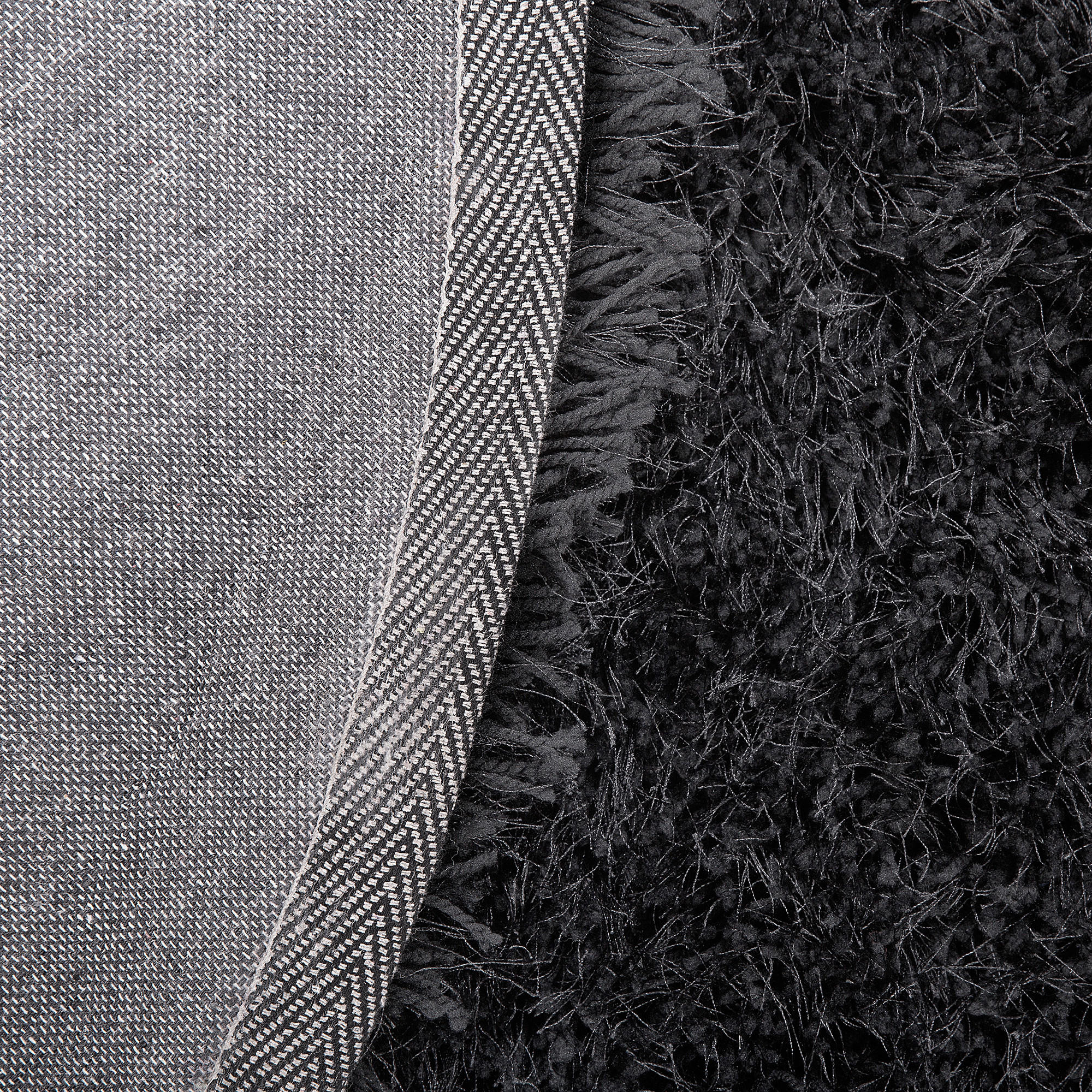 Beliani Shaggy-Teppich Schwarz 140x140 cm