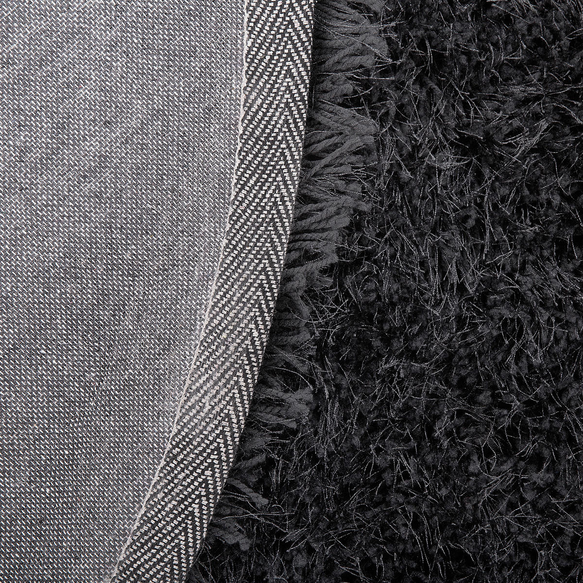 SHAGGY-TEPPICH Cide 140/140 cm - Schwarz, Kunststoff (140/140cm) - Beliani