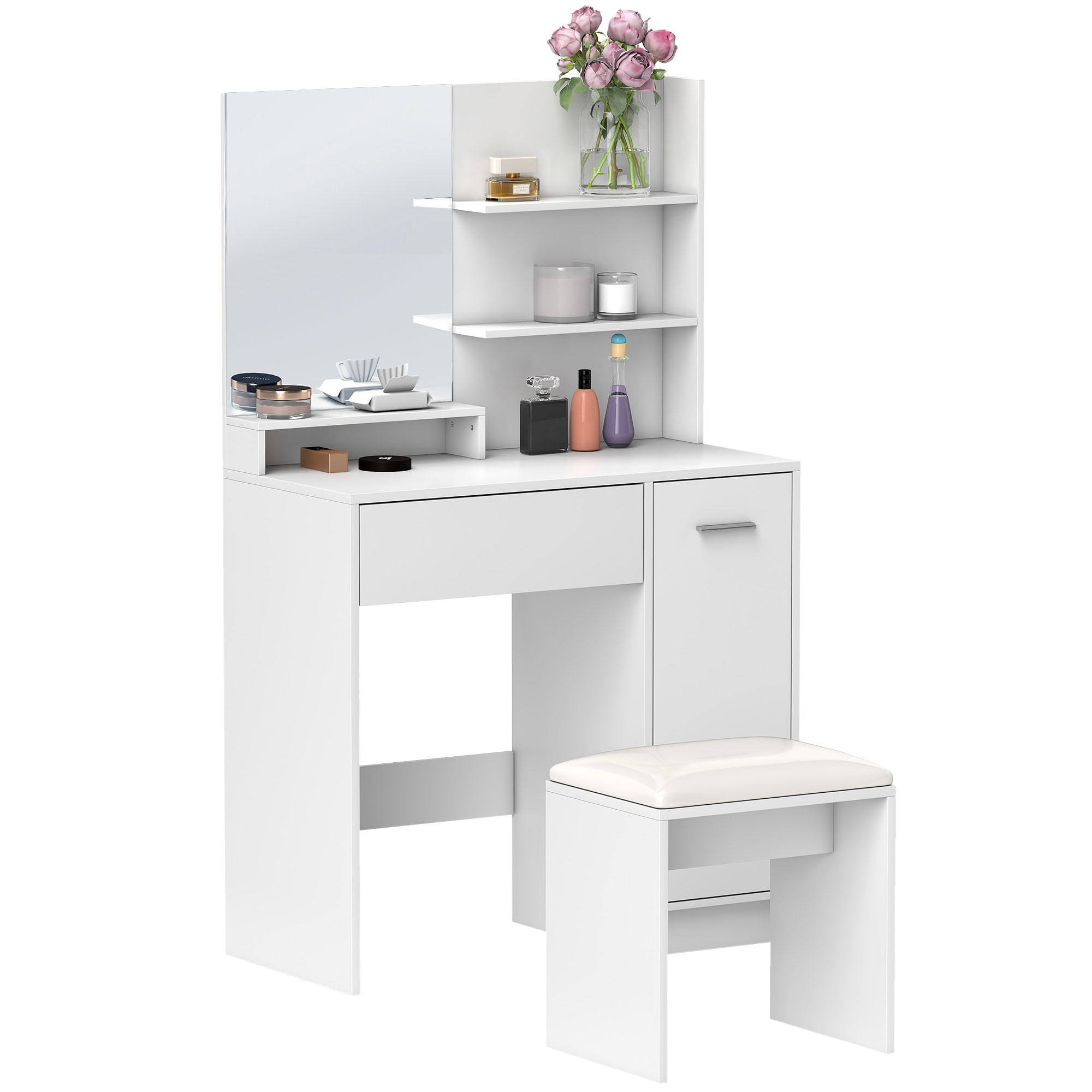 ComfortXL Schminktisch Weiß 40x132x80 cm