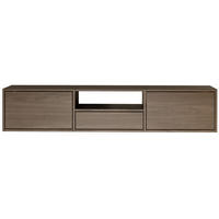 TV-LOWBOARD hängend, 3 Klappen und Ablage, Walnuss, 150 cm - Dunkelbraun, Holzwerkstoff (150.1/30/30cm) - Selsey